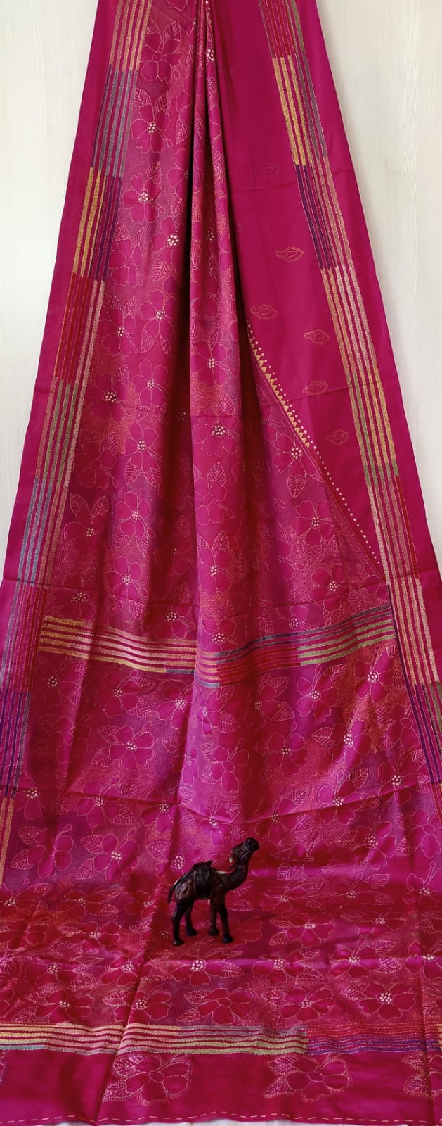 Beautiful kantha work on blended Bangalore silk
With kantha stich work bp