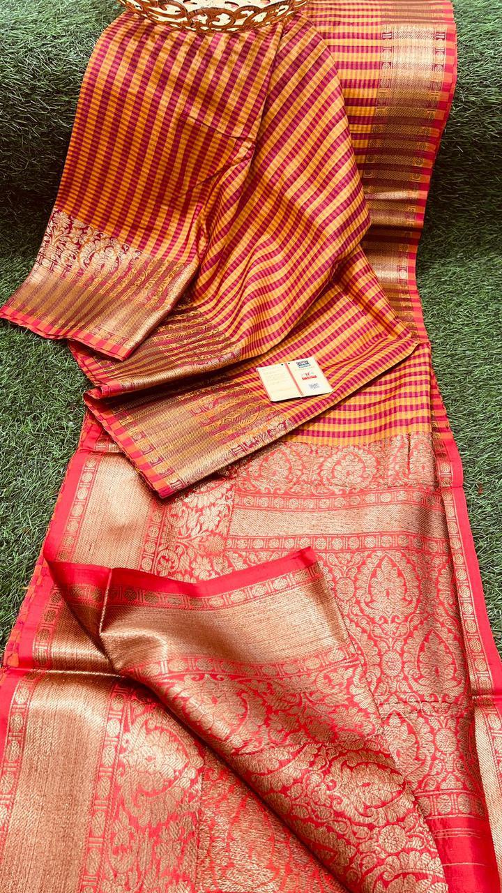 Gul-tussar-banarasee | Tussar silk Banarasee sarees