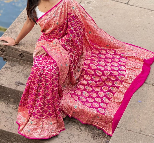 Gleevani | Pure Georgette Minakari Sarees