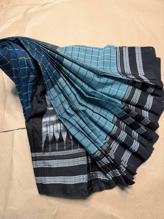 Material - viscos by cotton with Cotton By Cottan 
Border - *Gayatri And Chikki Big border 
Saree Name -ilkal special Gayatri saree
Pallu -*silk pallu*
Blouse -running
Handloom - *Hand Loom*
Saree length- 7.2