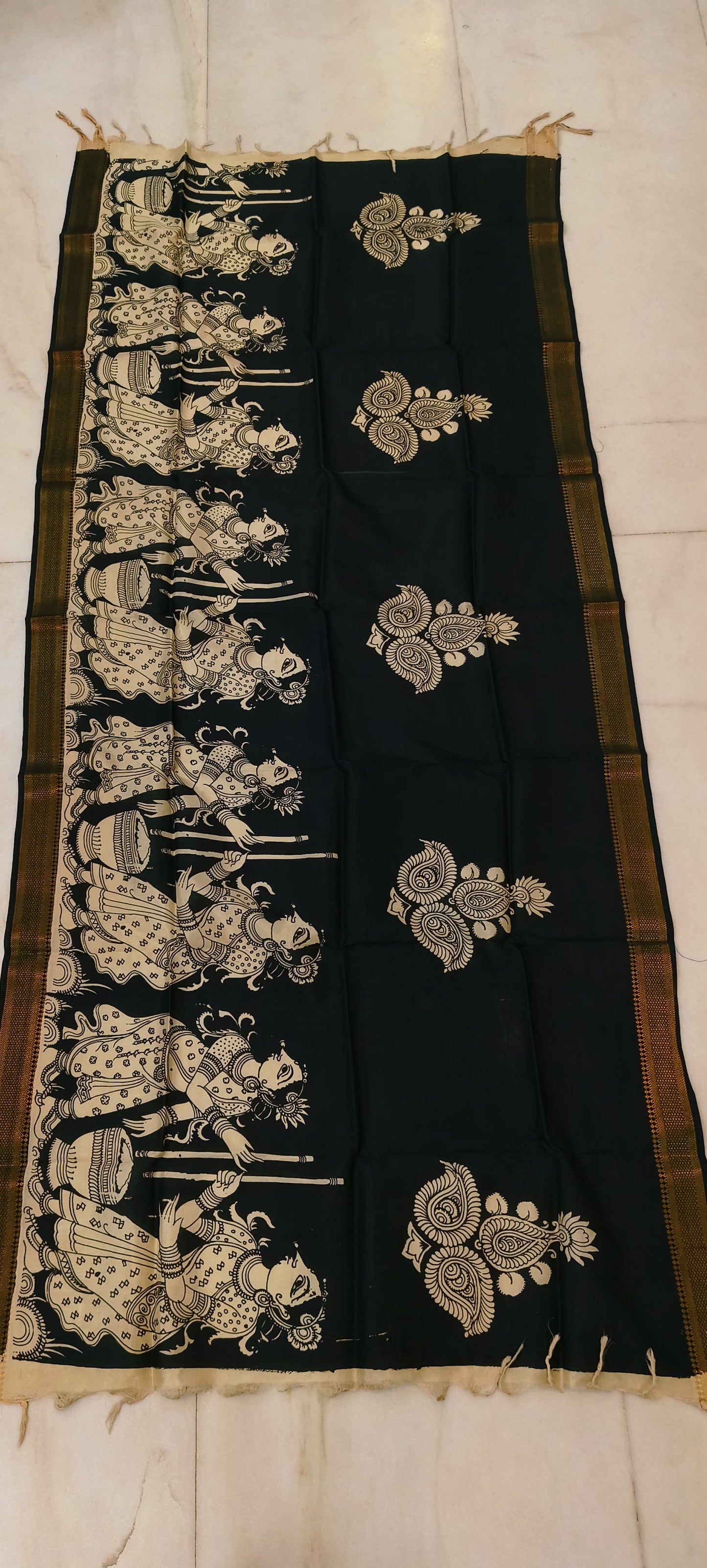 Kreeti | Kalamkari dupatta on mangalagiri silk