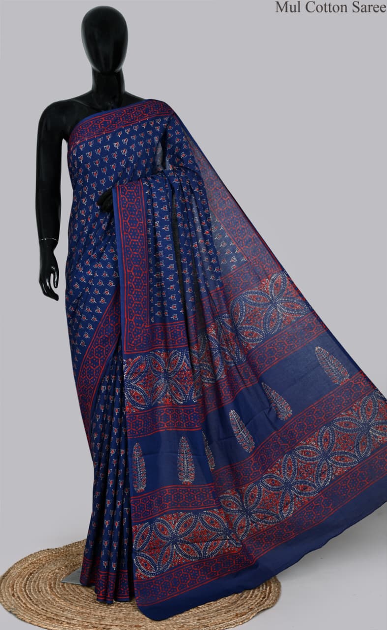premium Traditional Mulmul CottonBeautiful Pure Soft Mulmul Cotton Sarees available*
Size: 6.30 mtr with blouse 