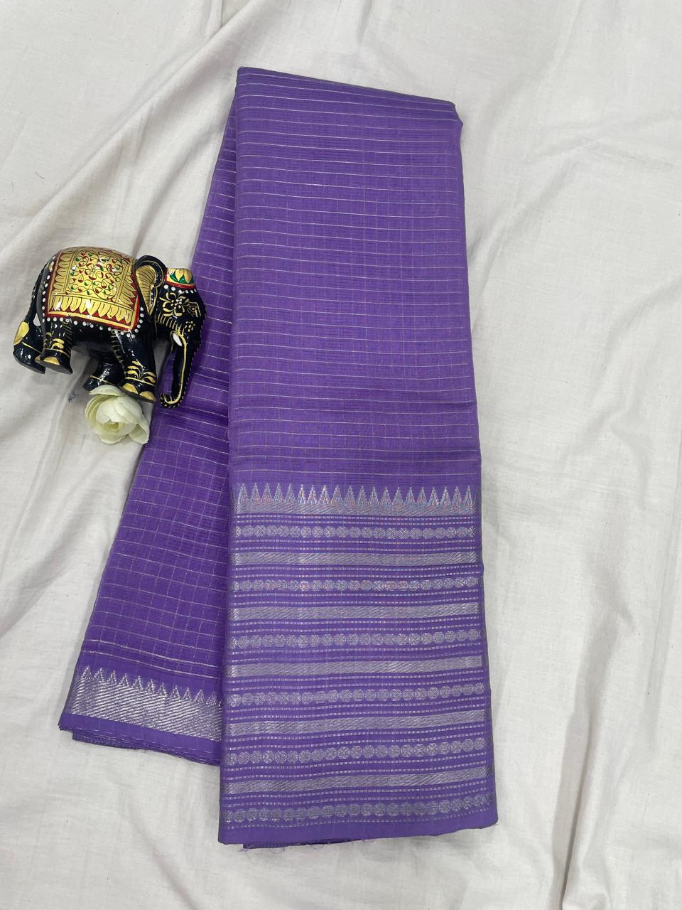 *Pure mangalagiri handloom Pattu sarees with rudraksha boarder*

*Saree all over small checks with big rudraksha boarder*

*Pallu blouse self*