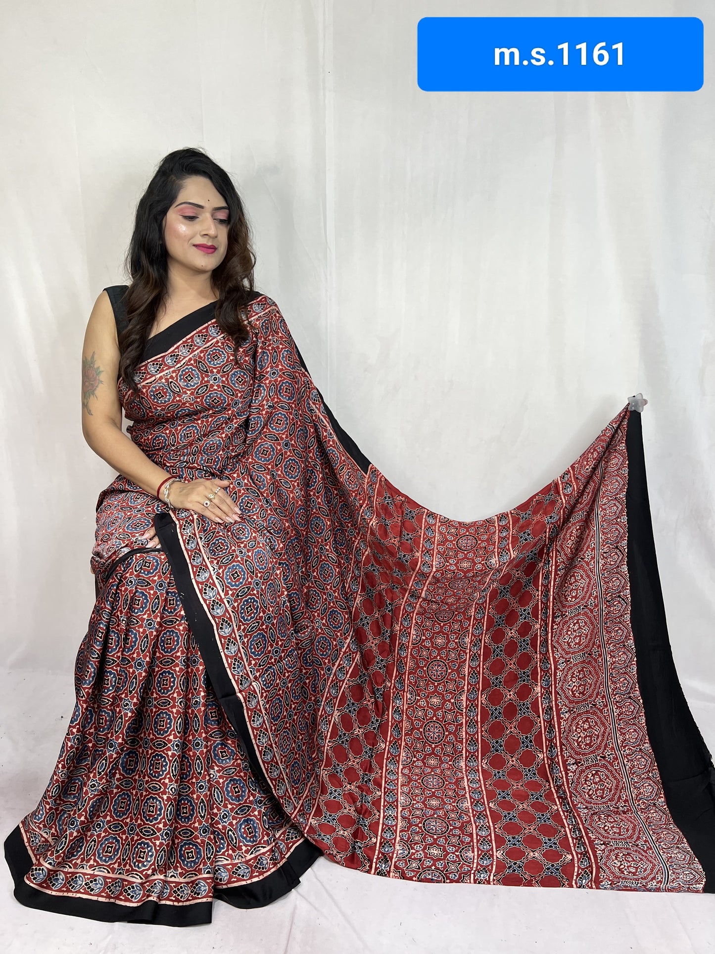 Aarti | Ajrakh Prints on modal Silk