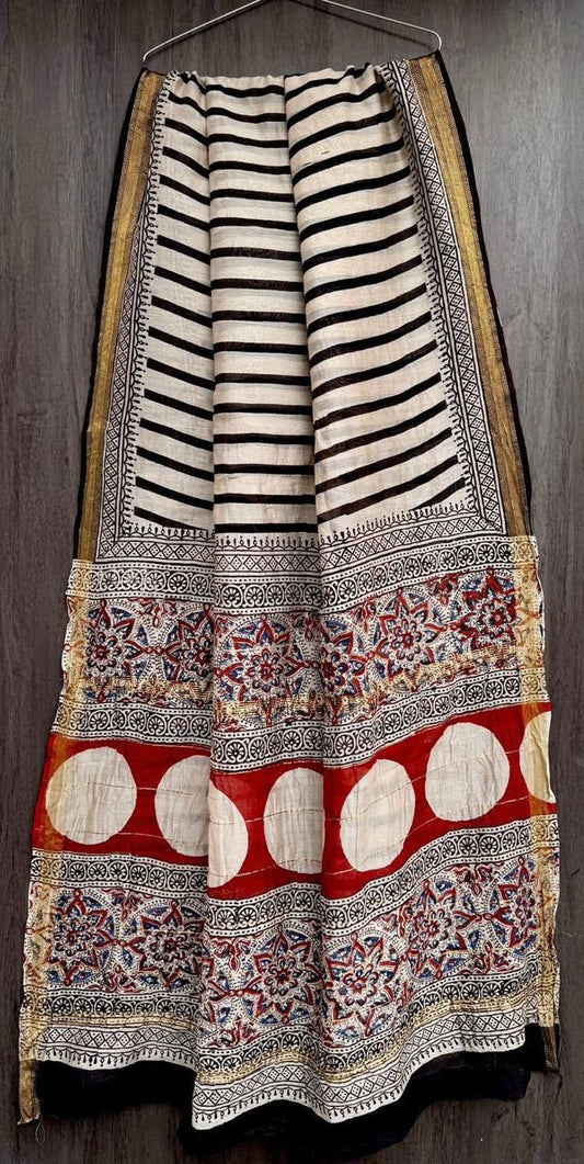 Brinda | Block printed with Maheshwari border