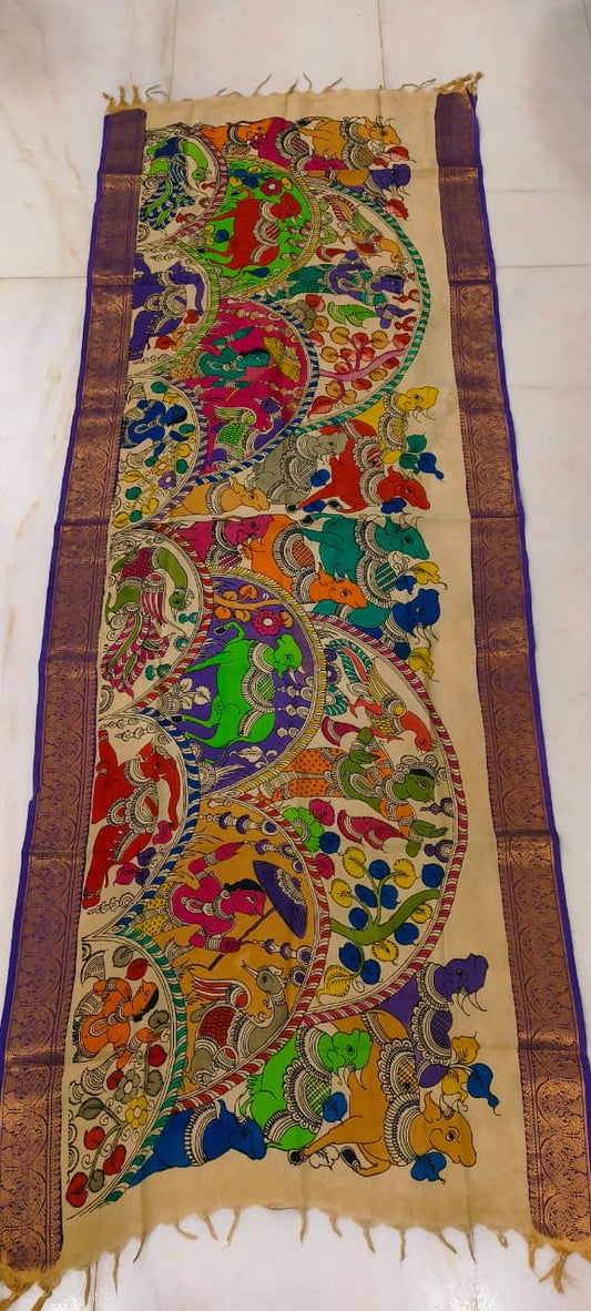 Kalyani | Kalamkari Dupatta in Bangalore silk