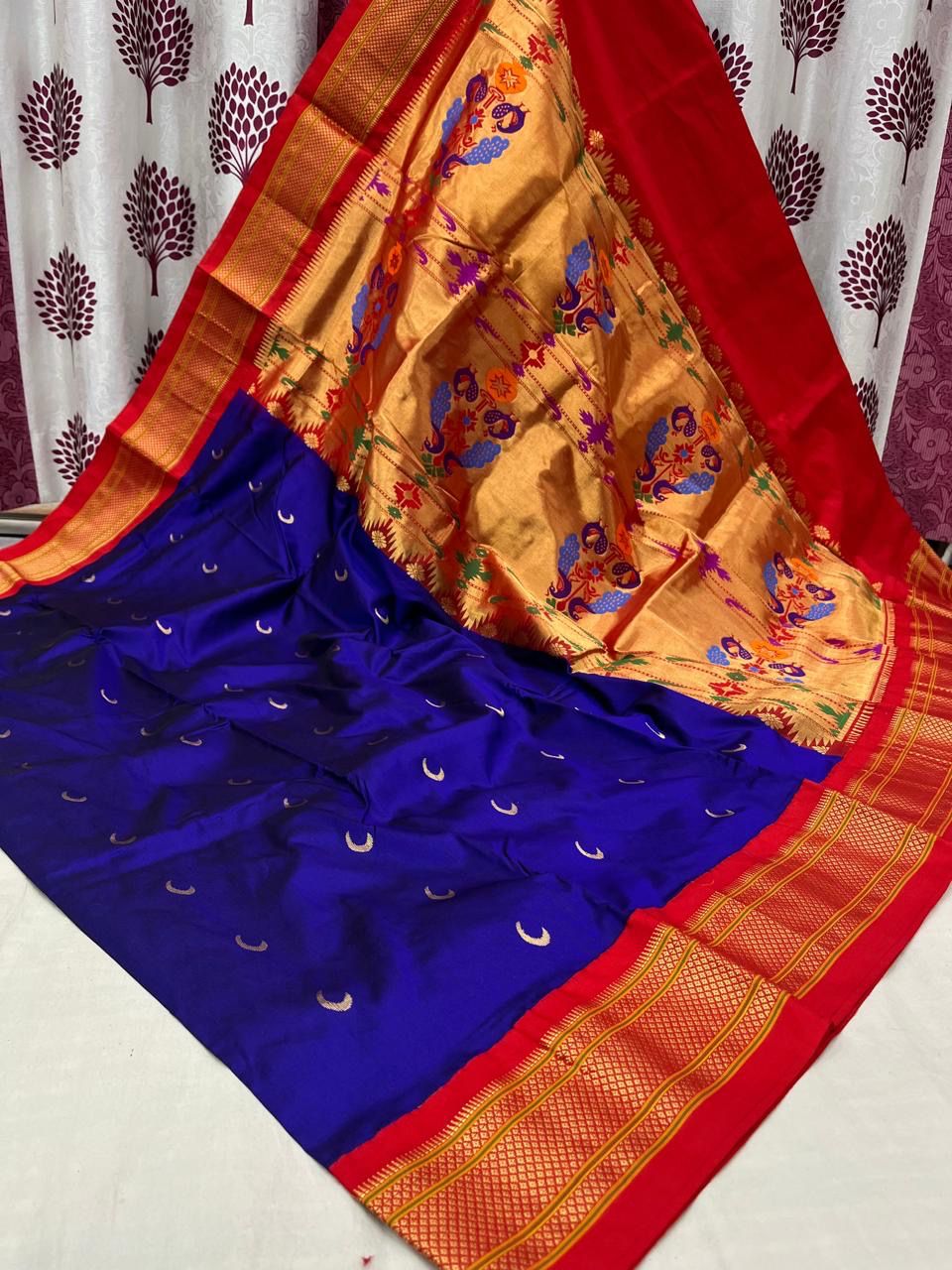 Pompery | Powerloom Kadiyal Paithani Silk Saree