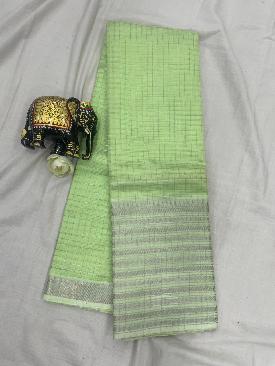 *Pure mangalagiri handloom Pattu sarees with rudraksha boarder*

*Saree all over small checks with big rudraksha boarder*

*Pallu blouse self*
