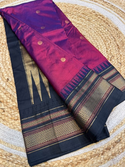 *All New Colours* 

*Exclusive silk ilkal saree*
*Pure silk korvai temple border* with *body butta* design superior quality ilkal saree & contrast blouse 
6.10mtrs length 
Full body pure silk 
Border, pallu & blouse semi silk 