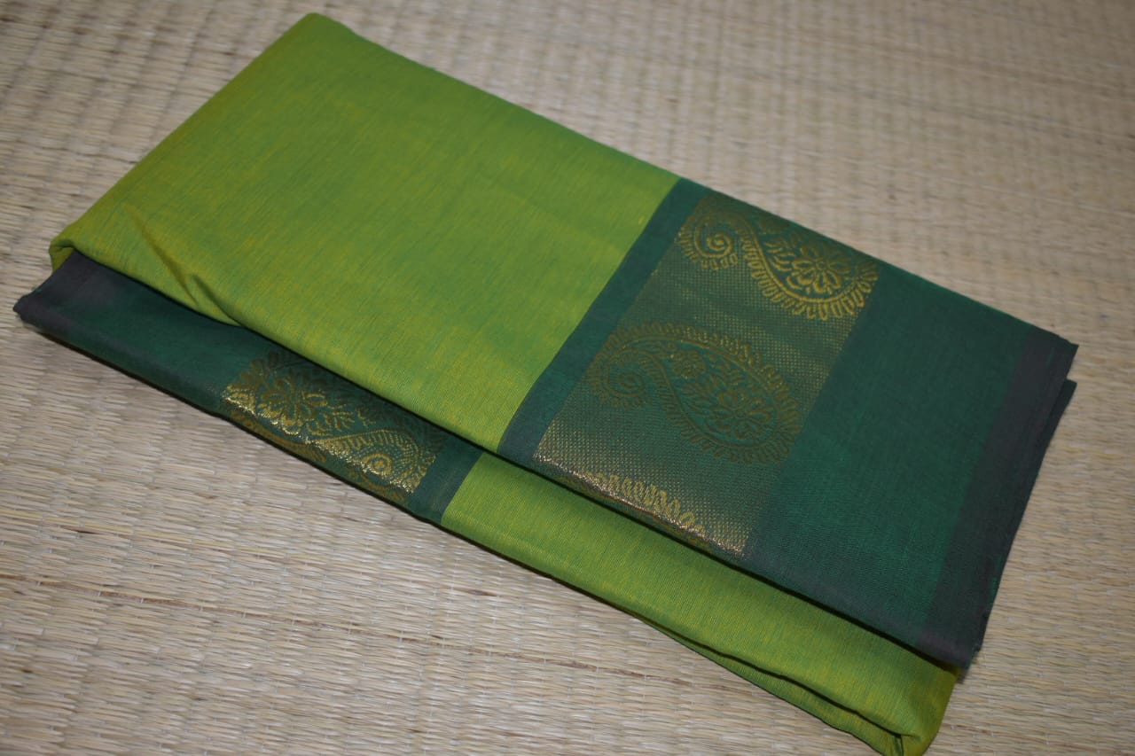 Chettinadu Cotton Saree in Green