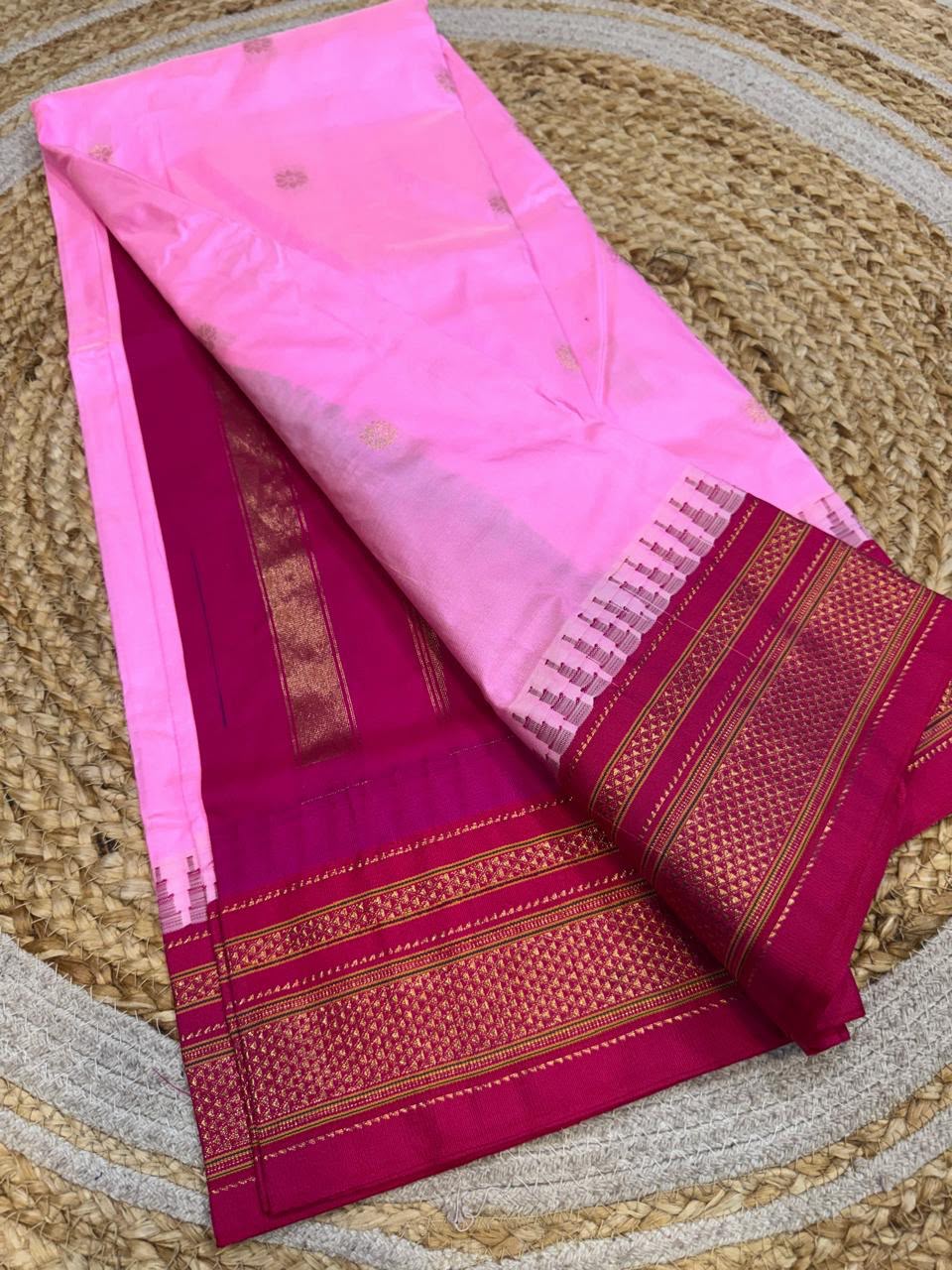 *All New Colours* 

*Exclusive silk ilkal saree*
*Pure silk korvai temple border* with *body butta* design superior quality ilkal saree & contrast blouse 
6.10mtrs length 
Full body pure silk 
Border, pallu & blouse semi silk
