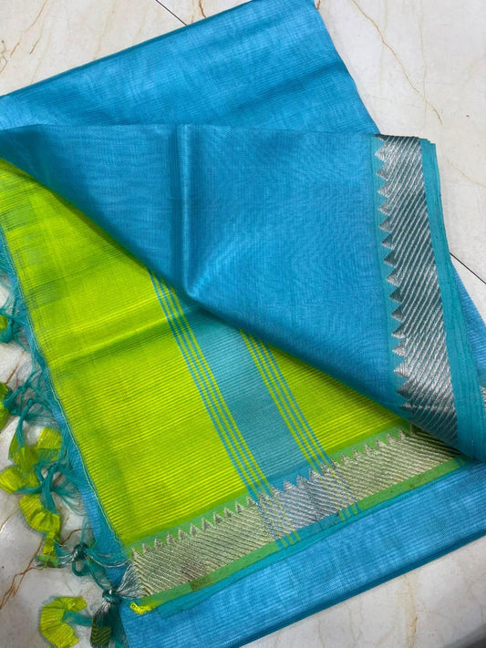 MANGALAGIRI pattu sarees
 with nizam border sarees.

Contrast blouse and pallu.