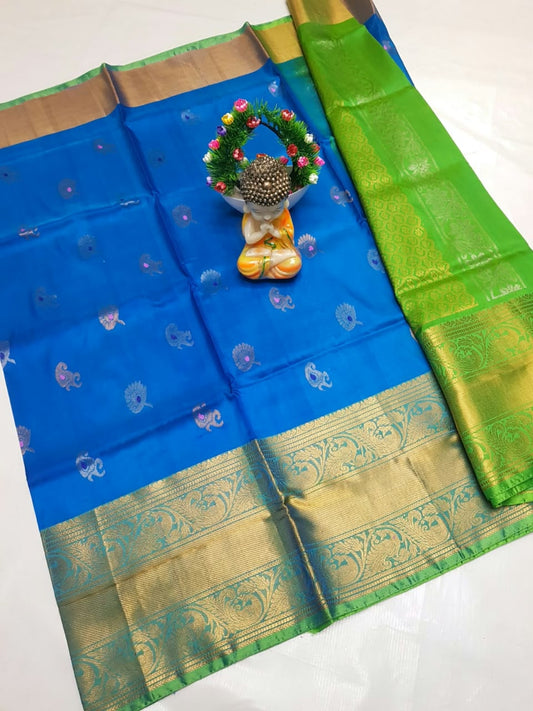 🌹uppada pattu🌹
💐🌹 Kanchi border Kalanjali buta sarees 
 🌹Good quality 💐👌👌👌
 Fabric: uppada pattu/pattu 💐💐