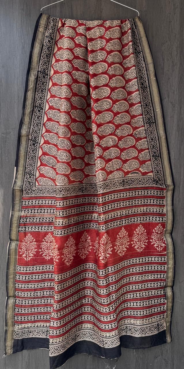 Bulbul | Block printed with Maheshwari border