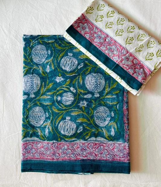 Puran  | block printed by hand on Kota Doria cotton sarees