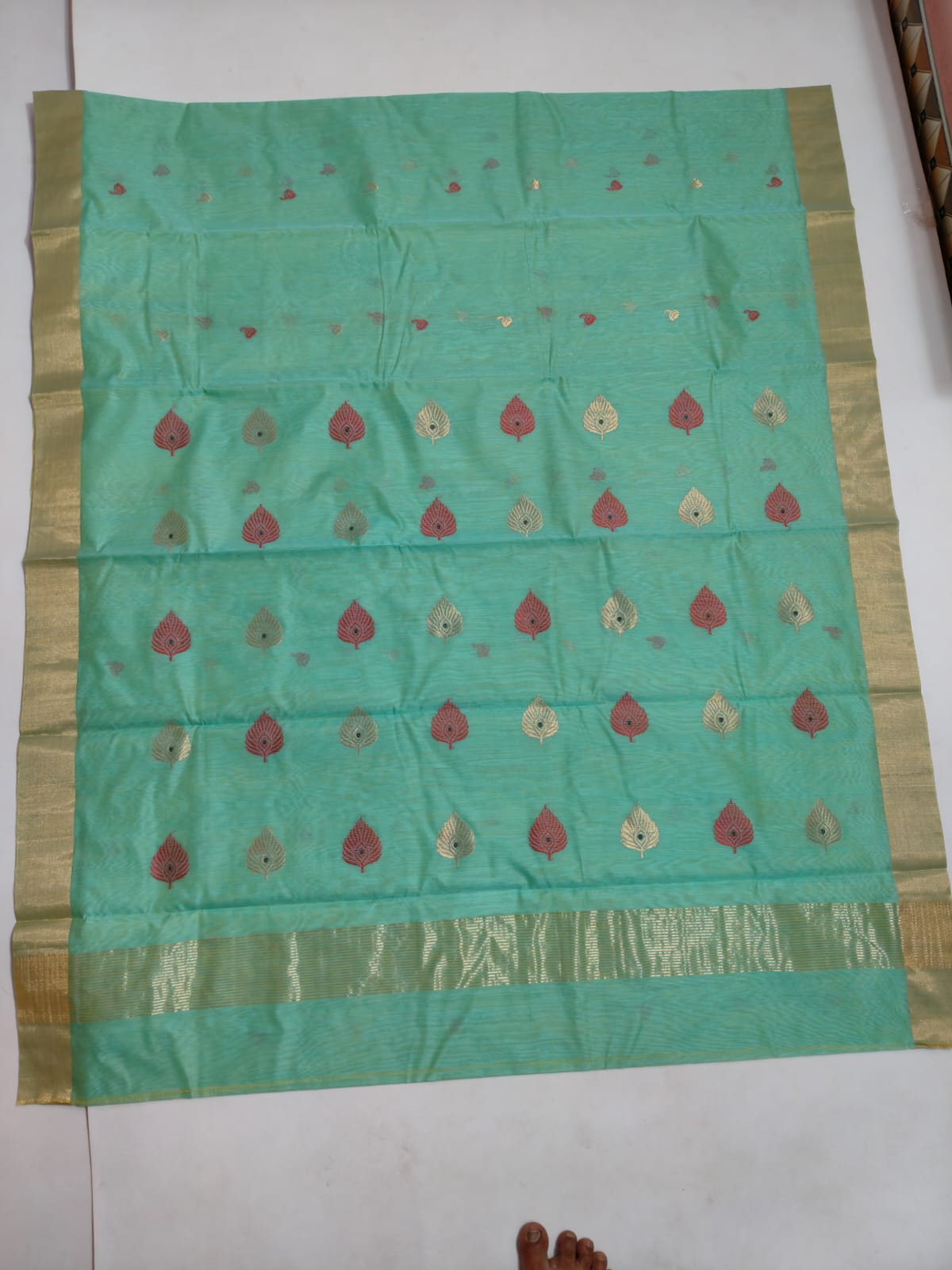 Silk y cotton 
Chanderi
 saree 
