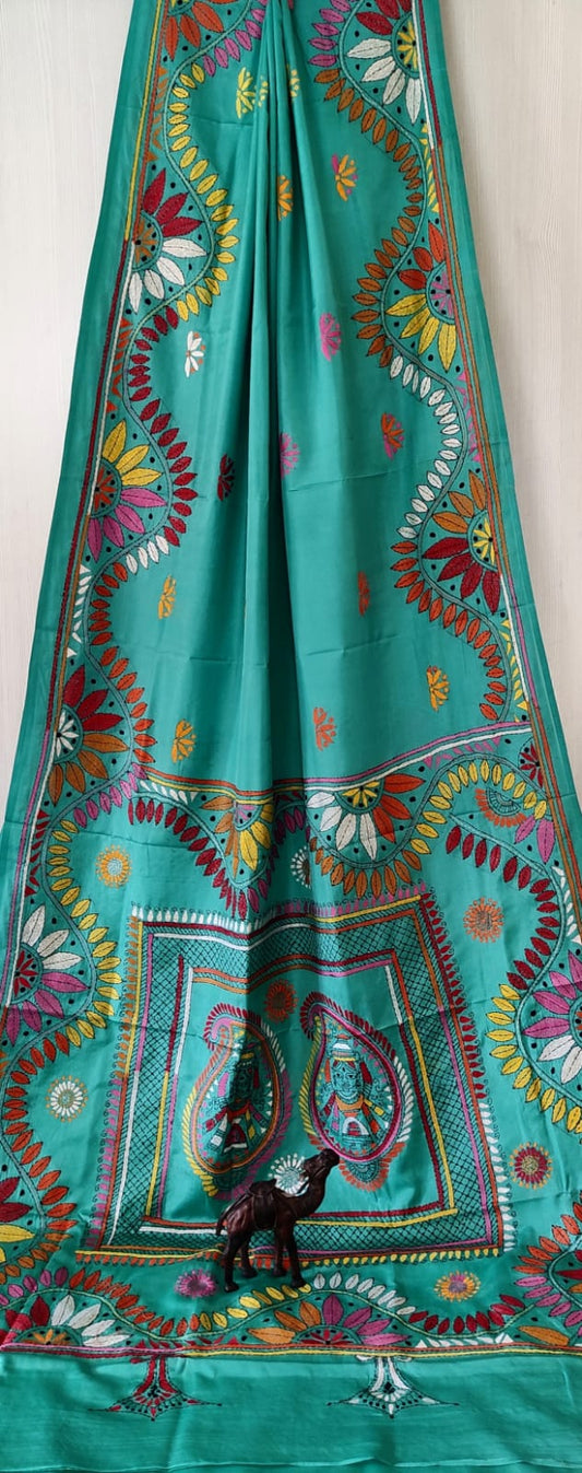 Beautiful kantha work on blended Bangalore silk

With kantha stich work bp