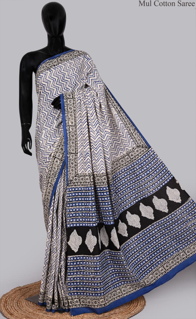 premium Traditional Mulmul CottonBeautiful Pure Soft Mulmul Cotton Sarees available*
Size: 6.30 mtr with blouse 