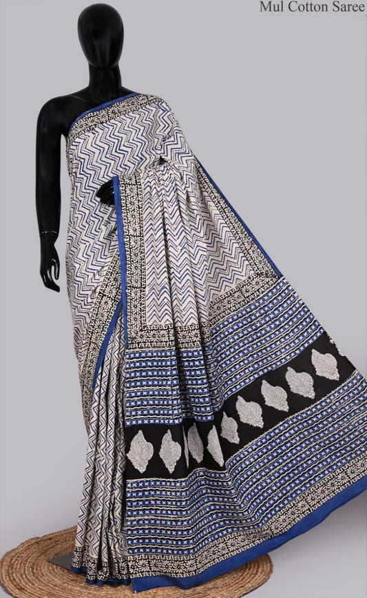 premium Traditional Mulmul CottonBeautiful Pure Soft Mulmul Cotton Sarees available*
Size: 6.30 mtr with blouse 