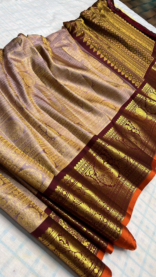 ✨✨Pure Gadwal Traditional
          Border Brocade 
          Pattu Sarees ✨✨