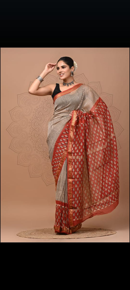 🍁new arrival🍁
Naspal pomegranate print 
👌Maheswari silk saree👌
Hand block printed Maheswari silk sarees with blouse
Size- 6.5 with blouse
Quality- silk by silk
Approx weight- 470 gram
👉Pure hand block
 