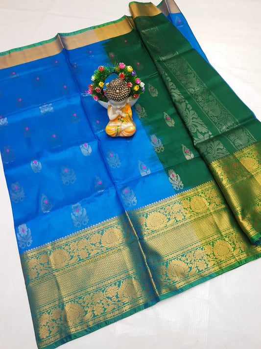 🌹uppada pattu🌹
💐🌹 Kanchi border Kalanjali buta sarees 
 🌹Good quality 💐👌👌👌
 Fabric: uppada pattu/pattu 💐💐