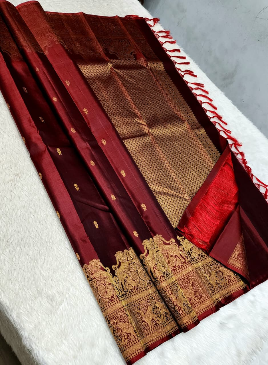 Bhusuma | 2G Kanjeevaram Pure silk saree