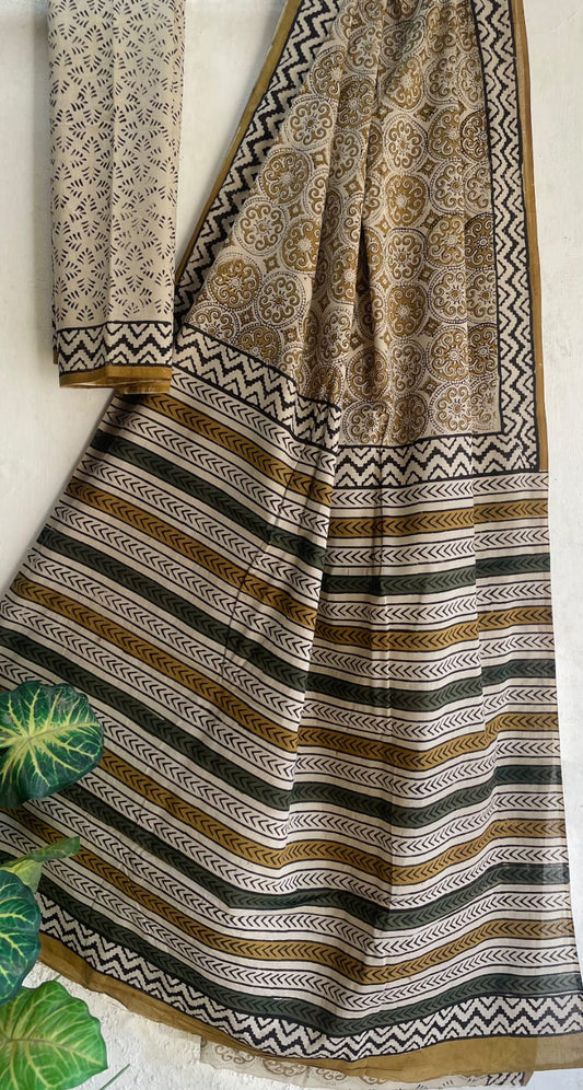 Manavika | Mul Cotton Blockprint Saree