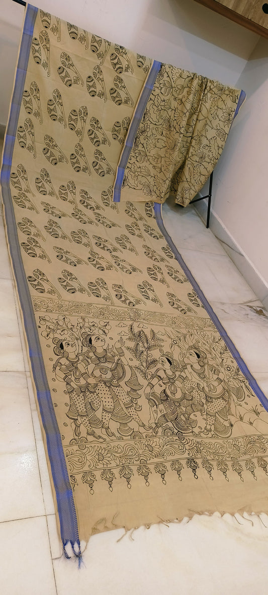 Kshirja | Black and white kalamkari Saree