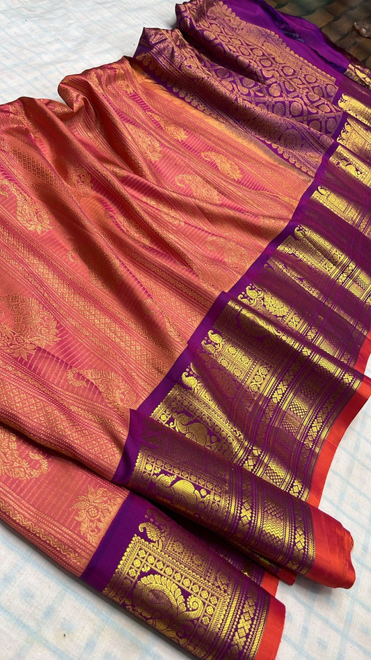 ✨✨Pure Gadwal Traditional
          Border Brocade 
          Pattu Sarees ✨✨