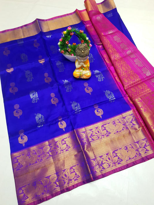 🌹uppada pattu🌹
💐🌹 Kanchi border Kalanjali buta sarees 
 🌹Good quality 💐👌👌👌
 Fabric: uppada pattu/pattu 💐💐
