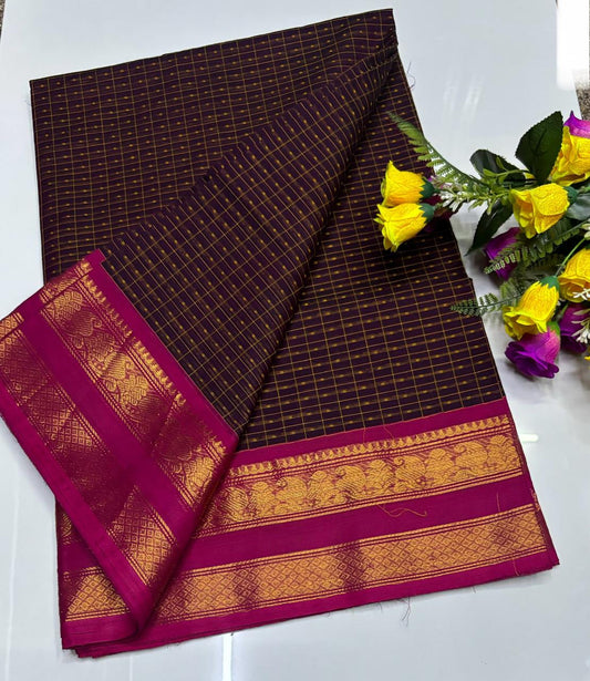 😇 *Kanchi cotton sarees*
🦋 *Pure cotton Sarees*
🎉 *Fancy plain cotton sarees with line  pallu*
🐟 *80 *80 counts*
🧶 *With running blouse*
🦢 *6.20mtrs saree length*