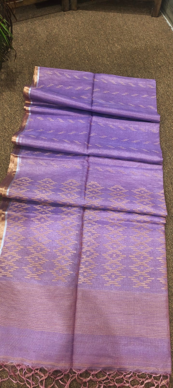 Tissu tussar jamdani
Pure gachi tussar
With bp
