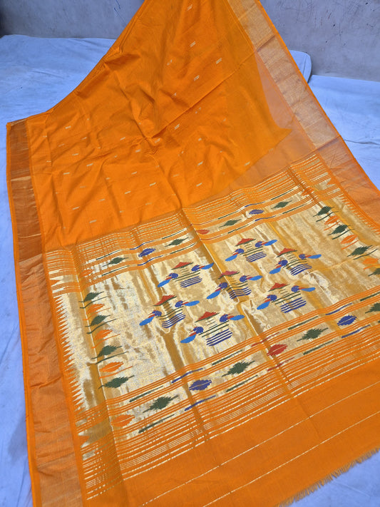 Paityna | Cotton Handloom Paithani Saree