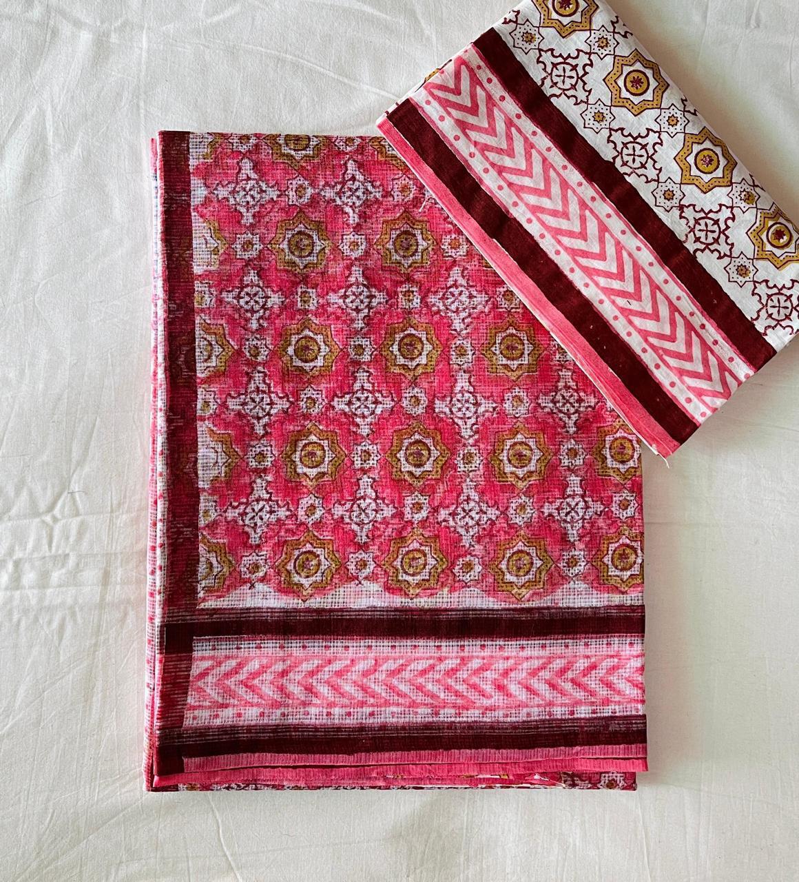 Bajpai  | block printed by hand on Kota Doria cotton sarees