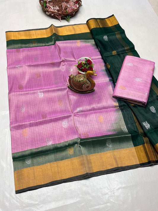 🥻UPPADA PATTU NEW 
  CHEKS BUTA
  SAREES 👌👌          