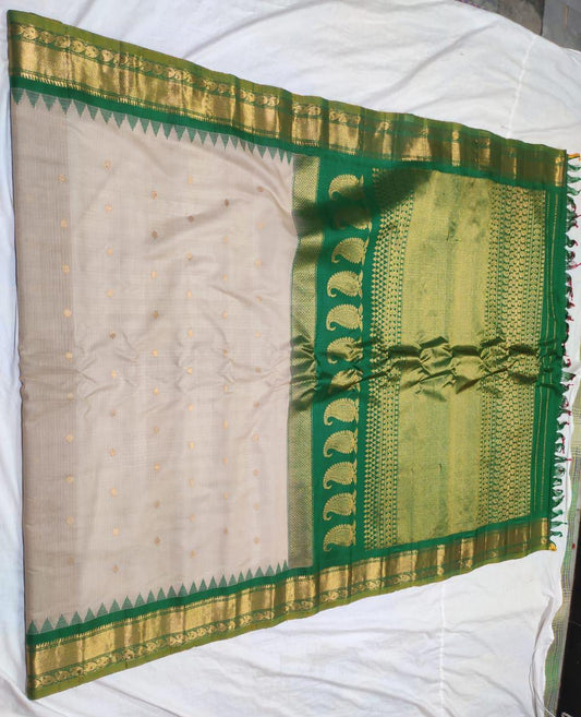 Dhavala-gadwal | Gadwal Sarees in Silk Cotton