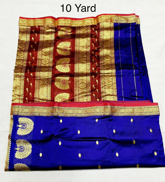 9 yards pure silk Jijamata saree