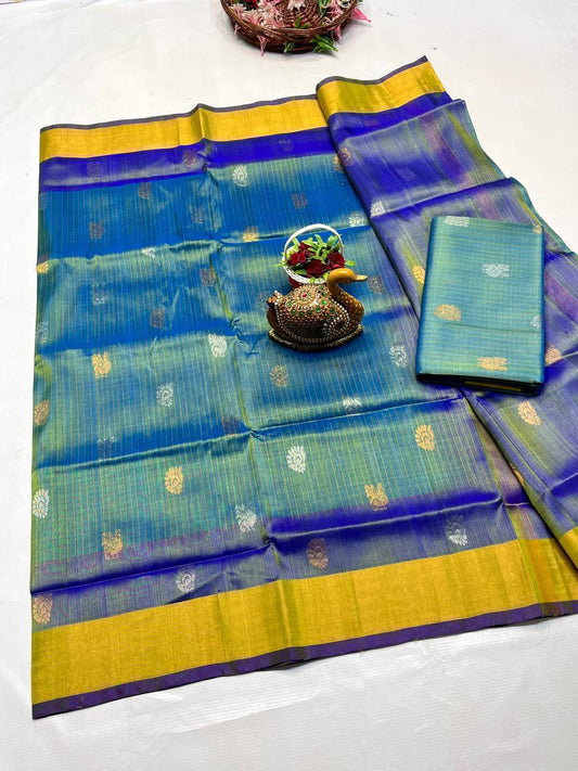 🥻UPPADA PATTU NEW 
  CHEKS BUTA
  SAREES 👌👌          