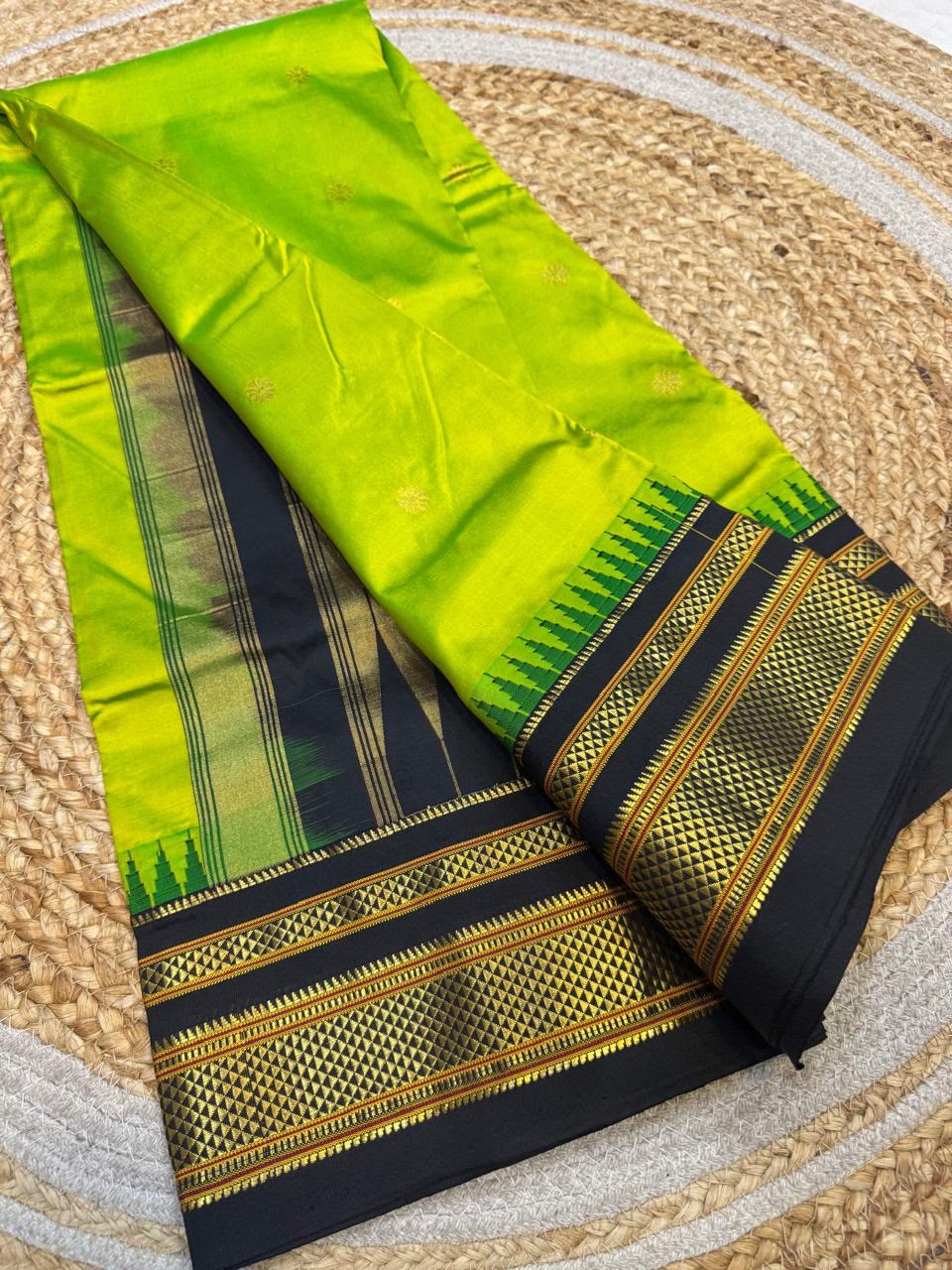 *All New Colours* 

*Exclusive silk ilkal saree*
*Pure silk korvai temple border* with *body butta* design superior quality ilkal saree & contrast blouse 
6.10mtrs length 
Full body pure silk 
Border, pallu & blouse semi silk
