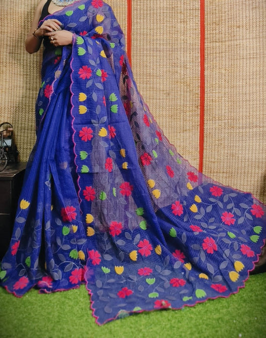 Hushravi | Applique Cotton Silk Saree