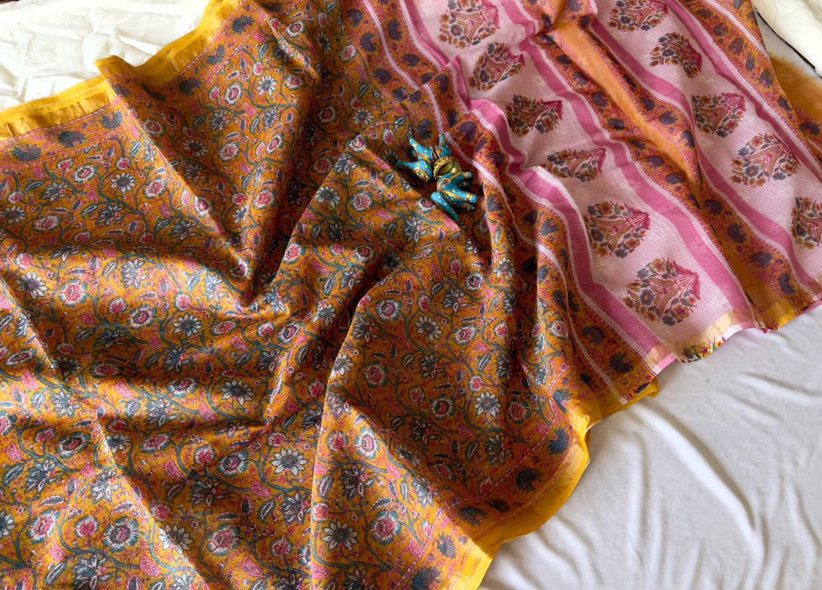 Summer special collection
Vanaspati ajark print

Kota saree new collection of Bagru print 
New collection Saree Kota Doriya .
Hand made 
Block print , Dabu print , Bagru print , vaspati print, ajark prijt
Saree length 5.5 mtr
Blouse.  80cm
Hand block printed.
