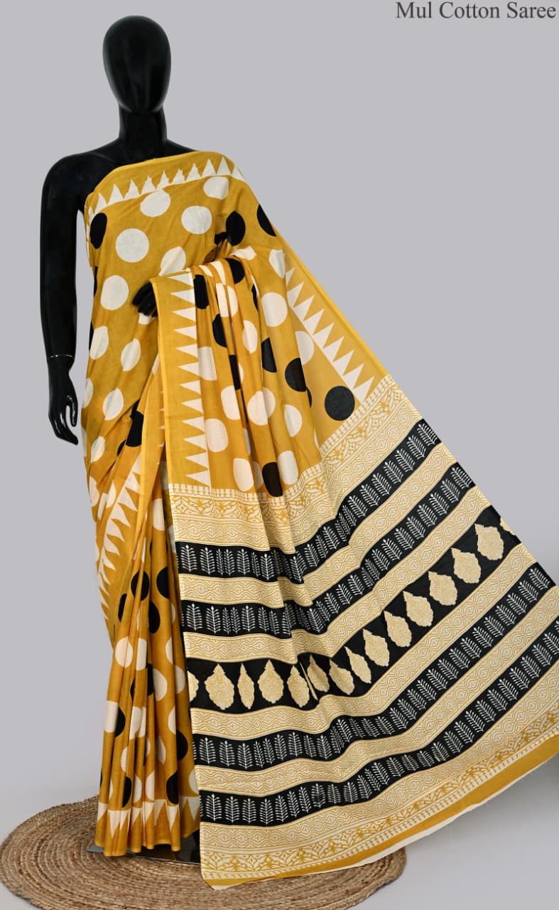 premium Traditional Mulmul CottonBeautiful Pure Soft Mulmul Cotton Sarees available*
Size: 6.30 mtr with blouse 