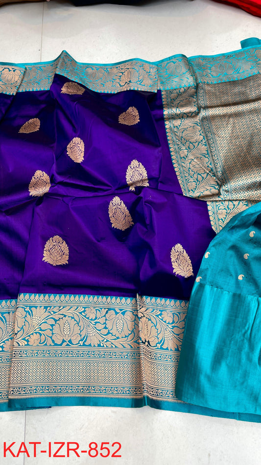 Pure Handloom banarasi KATAN **Checks +Meenakari* SAREE
                *KATAN Checks + Meenakari*
Silk Sarees with antique Jari 
*Rich Pallu
*  Blouse with Border
* Smooth & Soft Fabric