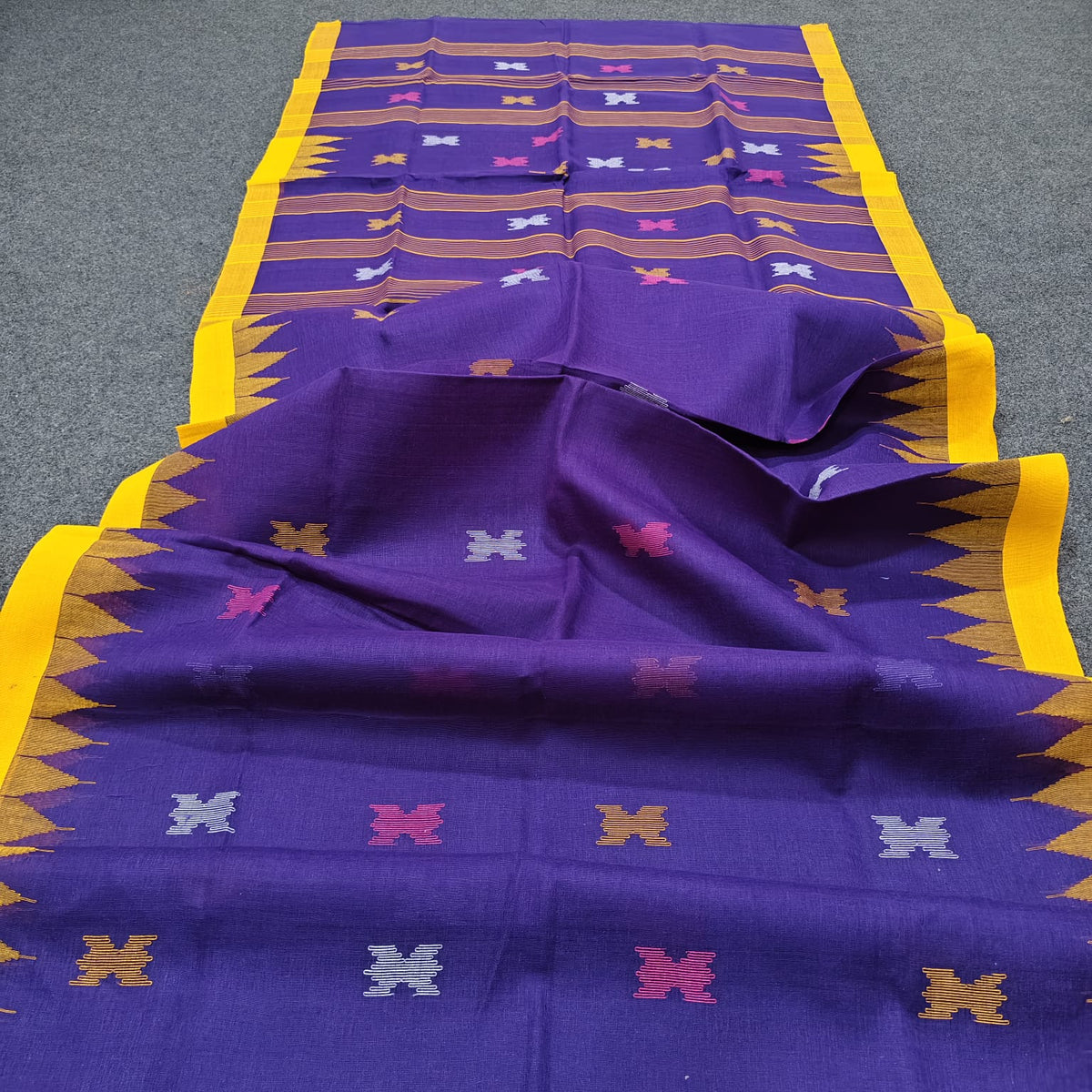 Authentic handloom
 monipuri cotton saree
With bp
