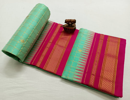 Anu-ilkal-pure-silk-saree Checked Ilkal Pure Silk Saree