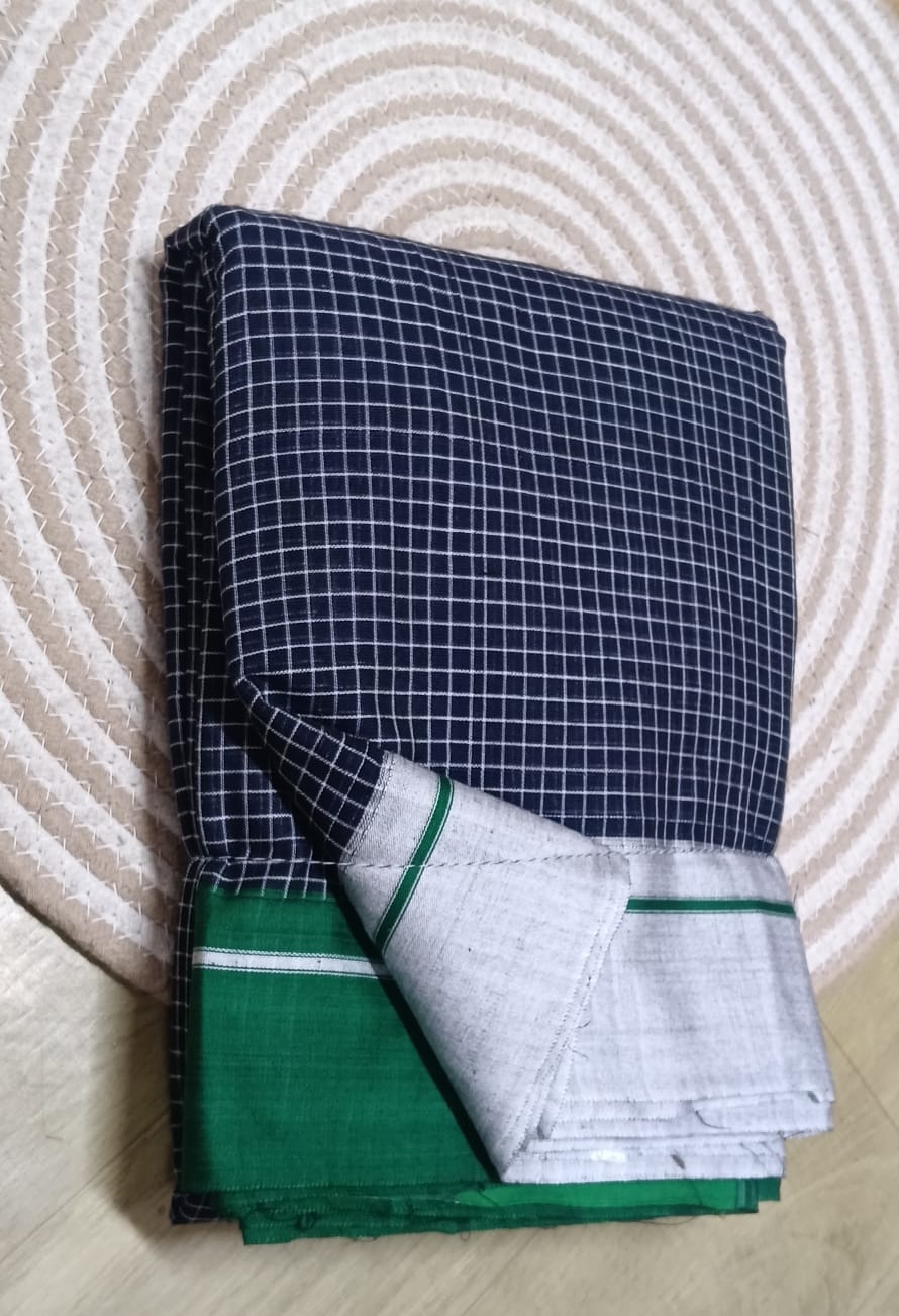 Handwoven patteda anchu saree in pure cotton