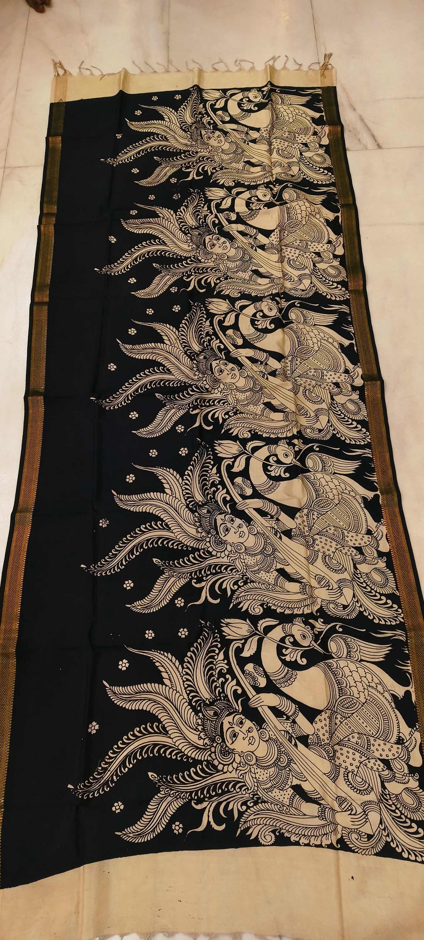 Krutika | Kalamkari dupatta on mangalagiri silk