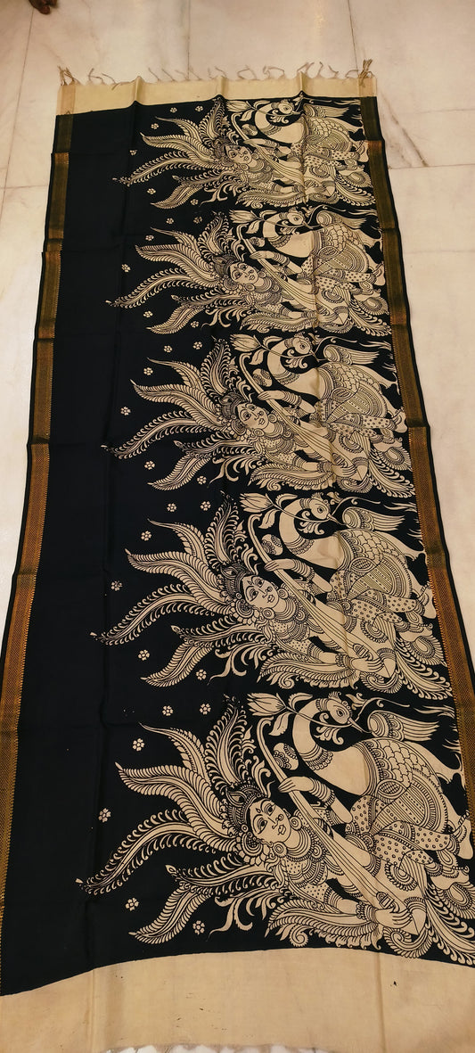 Krutika | Kalamkari dupatta on mangalagiri silk