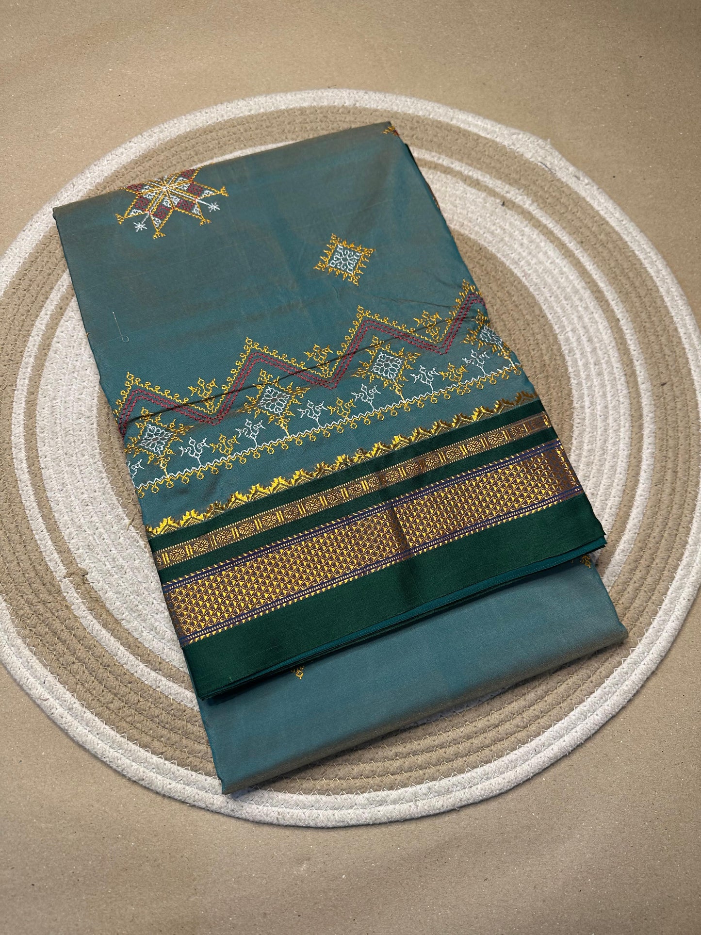 Kasanya | Kasuti Work on Cotton Saree